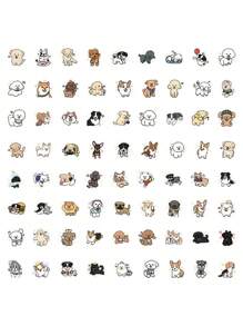 72pcs Cute Dog Series Decorative Stickers For Phone Cases, Notebooks, Laptops, Helmets, Skateboards Waterproof Creative Decals Back To School