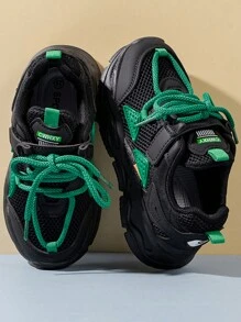 1 Par De Tênis De Corrida Respiráveis Para Crianças Com Sola Leve E Resistente, Tênis Esportivos Casuais Para Meninos E Meninas, Outono