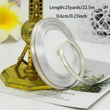 1 Roll 25 Yards, 0.6cm Phnom Penh Ribbon Wedding Candy Box Ribbon Gift Wrap Ribbon Ribbon Hand-Made D Iy Decorative Tape - 0.6cm - View 19