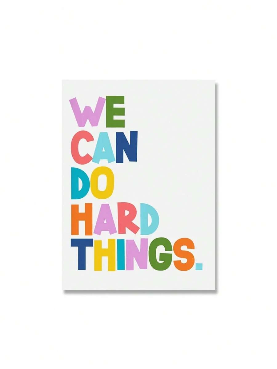 1張兒童積極肯定的藝術印刷品,鼓勵自信名言帆布油畫牆貼圖片,教室裝飾無框 - D - 查看 1