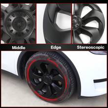 4PCS Wheel Covers For 2020-2023 Tesla Y 19-Inch ABS Hubcap Rim Protectors Whirlwind-Shaped Wheel Trim Covers By IKON MOTORSPORTS. - 大刀片款式-消光黑 - 查看 1