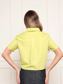 Women Blouses - 青檸色 - 查看 3