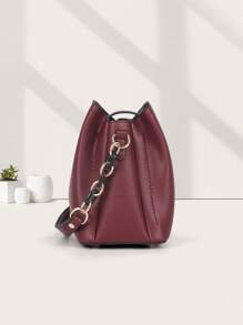 Borsa a tracolla di moda da donna, tinta unita, versatile, con stile elegante, regalo per la festa della mamma, borsetta essenziale per la mamma per uscire, migliori idee regalo per la festa della mamma, borsa bordeaux alla moda - Bordò - Visualizzare 2