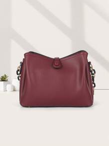 Borsa a tracolla di moda da donna, tinta unita, versatile, con stile elegante, regalo per la festa della mamma, borsetta essenziale per la mamma per uscire, migliori idee regalo per la festa della mamma, borsa bordeaux alla moda - Bordò - Visualizzare 3