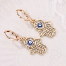 2 chiếc Bông tai hình cây cọ và sao biển mùa hè sáng tạo trên bãi biển - Vàng - Xem 15