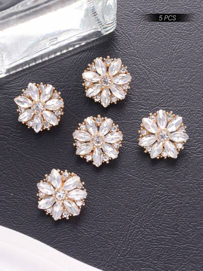 5 Pezzi/pacchetto Bottone A Forma Di Girasole In Vetro Per Maglione, Giacca Da Abito, Giacca Antivento, Decorazione A Bottone Cucito A Mano