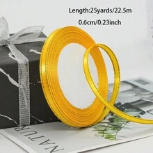 1 Roll 25 Yards, 0.6cm Phnom Penh Ribbon Wedding Candy Box Ribbon Gift Wrap Ribbon Ribbon Hand-Made D Iy Decorative Tape - 0.6cm - View 14