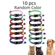 5/10/20 chiếc Ngẫu nhiên Có màu sắc Polyester Mèo Khóa Phản chiếu In nét mỏng Mẫu Có thể điều chỉnh Thú cưng Mèo & Vòng cổ chó Với Trong sáng Chuông , Thích hợp Đối với Mèo & Chó Cái cổ - Nhiều màu - Xem 8