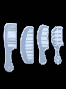 Molde De Resina De Silicona Transparente Con Efecto De Espejo Diy Con Diseño De Flores Secas Para Hacer Artesanías De Resina Uv, Peines, Espejos Y Cristales