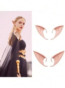 1pair Realistic Elf Ear For Halloween & Cosplay Party - Multicolor - View 1