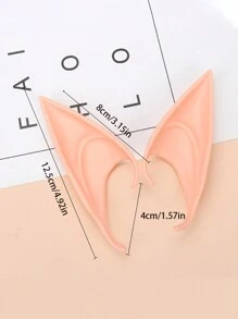 1pair Realistic Elf Ear For Halloween & Cosplay Party - Multicolor - View 2
