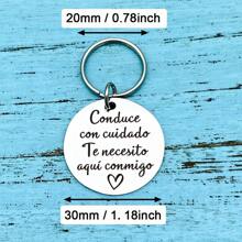 Porte-clés "Conduisez prudemment" en espagnol, cadeau pour papa, petit ami, camionneur, mari. Cadeau de la Saint-Valentin pour conductrices et conducteurs. Accessoires de voiture, pendentif de sac à dos pour l'école