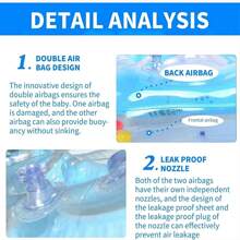 1 PC Swimming Inflatable Neck Ring, Thickened Double Balloon Neck Neck Swimming Ring, Perfect For Swimming Pool Party Decorations And Summer Water Fun - Multicolor - View 9