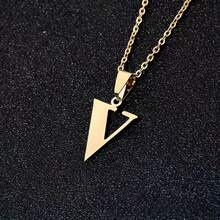 1條經典男士26個鍍金英文字母韓國版簡約項鍊 - 26個字母[金色] - 查看 7