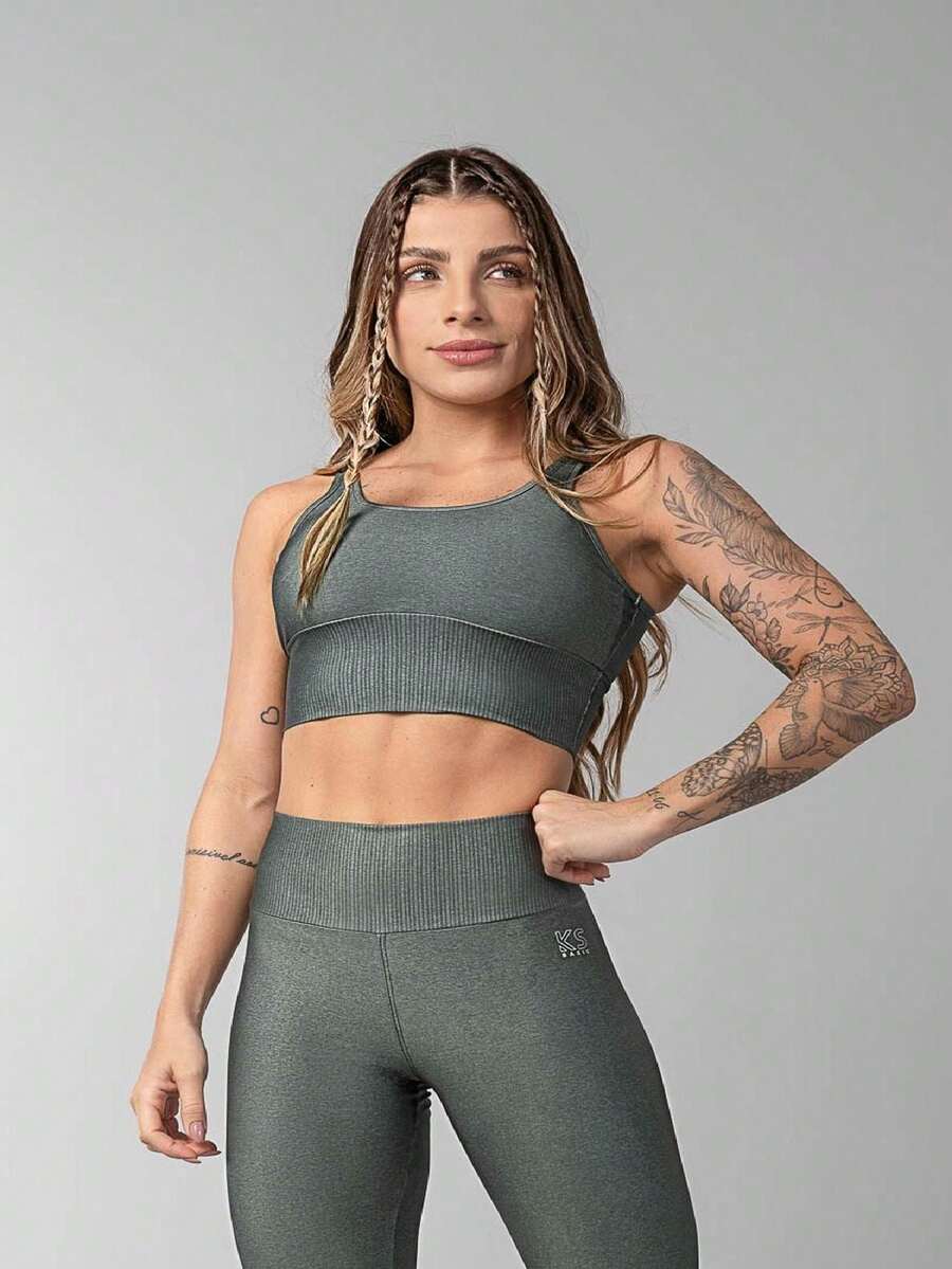 Women Sports Bras - 軍綠色 - 查看 1
