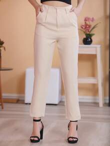Women Pants - 米色 - 查看 5