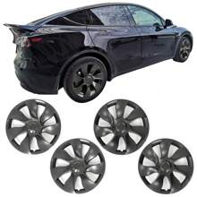 4PCS Wheel Covers For 2020-2023 Tesla Y 19-Inch ABS Hubcap Rim Protectors Whirlwind-Shaped Wheel Trim Covers By IKON MOTORSPORTS. - 對稱設計風格-青銅色 - 查看 1
