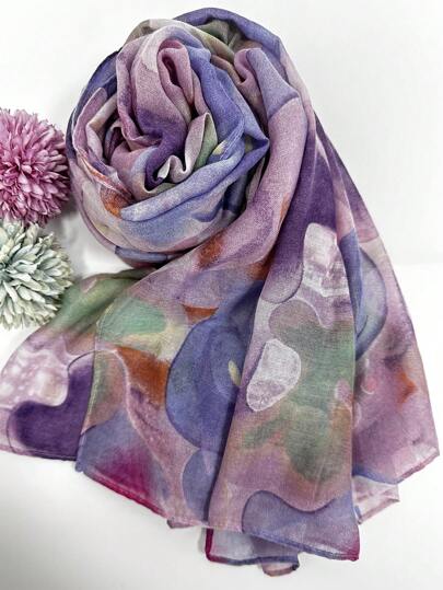 1 st. mönstrad halsduk för kvinnor, mjuk och varm huvudduk, mångsidig accessoarhalsduk i kamouflagefärg, året runt