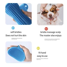 1 Pc Soft Rubber Dog Brush Comb Cat Bath Brush Rubber Glove Hair Fur Grooming Massage Brush For Small Medium Dog Cats