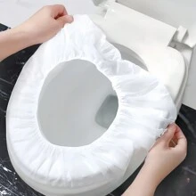 50 Stück Reise-Toilettendeckel, dicke Einweg-Toilettenpolster aus Vliesstoff, wasserdichter Einweg-Toilettendeckelschutz - tragbar und reisefreundlich - Toilettenabdeckung aus Vliesstoff - schützt Ihre Toilette vor bakterieller Kontamination und hält das Badezimmer sauber - Herbstdekoration