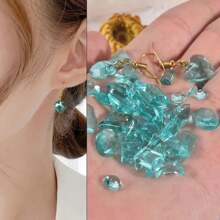 DIY Gương Đồ trang sức Pha lê Keo dính Khuôn silicon Love Hình học Mặt trăng Thập cẩm Đá quý Vật rủ xuống Khuôn Năm Ngôi sao - Khuôn đá quý - Xem 6