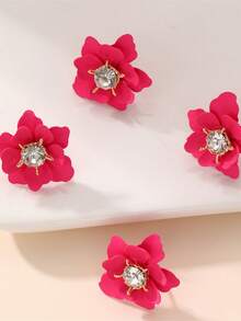 4pcs Dễ thương & Sáng bóng Khối Zirconia  Hoa Bông tai stud Đối với phụ nữ , Thanh tú Phụ kiện Qủa tặng Đối với - những bông hoa - Xem 5