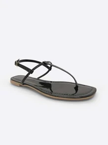 Women Flat Sandals - Black - View 3