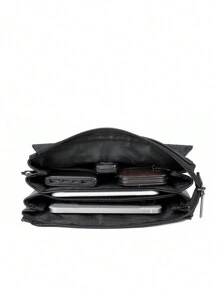 saroxi 1 Stück Herren Schulter Umhängetasche, Mini Messenger Tasche mit Seitentasche, multifunktionale PU Leder Lässige Aktentasche, simpler Stil Schwarz oder Braun, geeignet als Geschenk für Freund, einfarbig