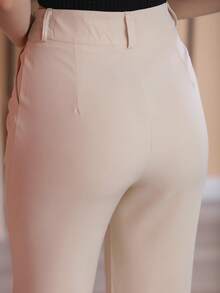 Women Pants - 米色 - 查看 6