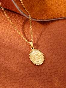 1 Stück hochwertiger Edelstahl Sonnenanhänger Halskette für Frauen Edelstahlschmuckgeschenk