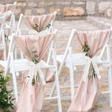 5pcs White Lace Ribbon Bow With Satin Ribbon, Ideal For Diy Gift Wrapping, Wedding Car Decoration, Chair Sashes, Home Decor Valentine's Day - White - View 4