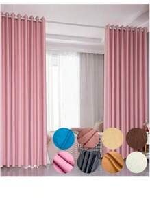 2pz Cortinas Blackout 2.30 X 3 M Habitación Sala - Rosa - Ver 1