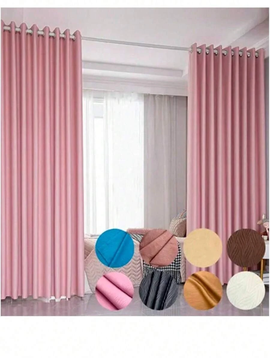 2pz Cortinas Blackout 2.30 X 3 M Habitación Sala - Rosa - Ver 1
