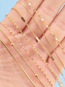 7 Stücke/set Edelstahl Vergoldete Gold Vakuum Dünnen Kette, Jeden Tag Ein Anderes Tragen