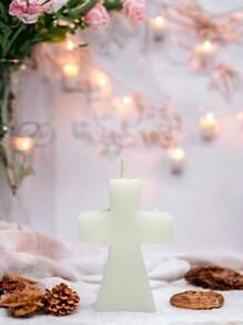 Vela de cruz, vela de cruz blanca, vela recuerdo, vela artesanal, vela para decorar - Blanco - Ver 3
