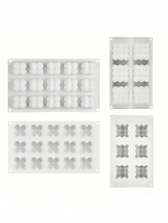 1 pieza Molde de silicona de 15 cavidades en forma de cubito pequeño y 1 pieza Molde de silicona de 6 cavidades en forma de cubito grande, molde DIY para velas y aromaterapia, fácil de desmoldar