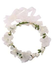 Accessori da boho 1 pezzo Fascia per capelli con corona di fiori da donna, adatta per vacanze al mare, matrimoni, accessori da sposa e damigella, San Valentino, fasce per capelli, cerchietti