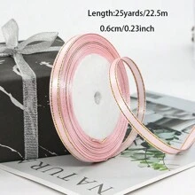 1 Roll 25 Yards, 0.6cm Phnom Penh Ribbon Wedding Candy Box Ribbon Gift Wrap Ribbon Ribbon Hand-Made D Iy Decorative Tape - 0.6cm - View 8