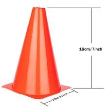 Cono De Entrenamiento Deportivo De 7 Pulgadas/18 Cm, Color Naranja, Entrenamiento De Agilidad Y Marcado De Campo, Conos De Tráfico De Plástico, Adecuados Para Práctica De Baloncesto Y Fútbol, Multi-propósito Para Juegos De Interior Y Exterior, Actividades De Fiesta. - Naranja - Ver 2