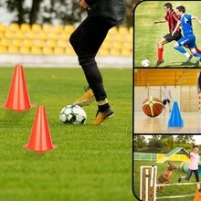 Cono De Entrenamiento Deportivo De 7 Pulgadas/18 Cm, Color Naranja, Entrenamiento De Agilidad Y Marcado De Campo, Conos De Tráfico De Plástico, Adecuados Para Práctica De Baloncesto Y Fútbol, Multi-propósito Para Juegos De Interior Y Exterior, Actividades De Fiesta. - Naranja - Ver 3