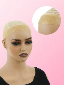 假髮握把防滑透明矽膠假髮固定矽膠假髮握把自然握力頭帶適合女士舒適彈性假髮握把帽適用於蕾絲假髮固定假髮正面 - 卡其色 - 查看 4