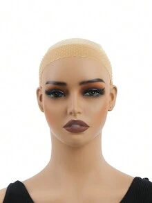 假髮握把防滑透明矽膠假髮固定矽膠假髮握把自然握力頭帶適合女士舒適彈性假髮握把帽適用於蕾絲假髮固定假髮正面 - 卡其色 - 查看 7