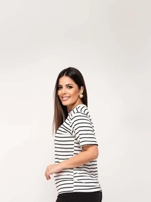 Women Blouses - Đen và trắng - Xem 3