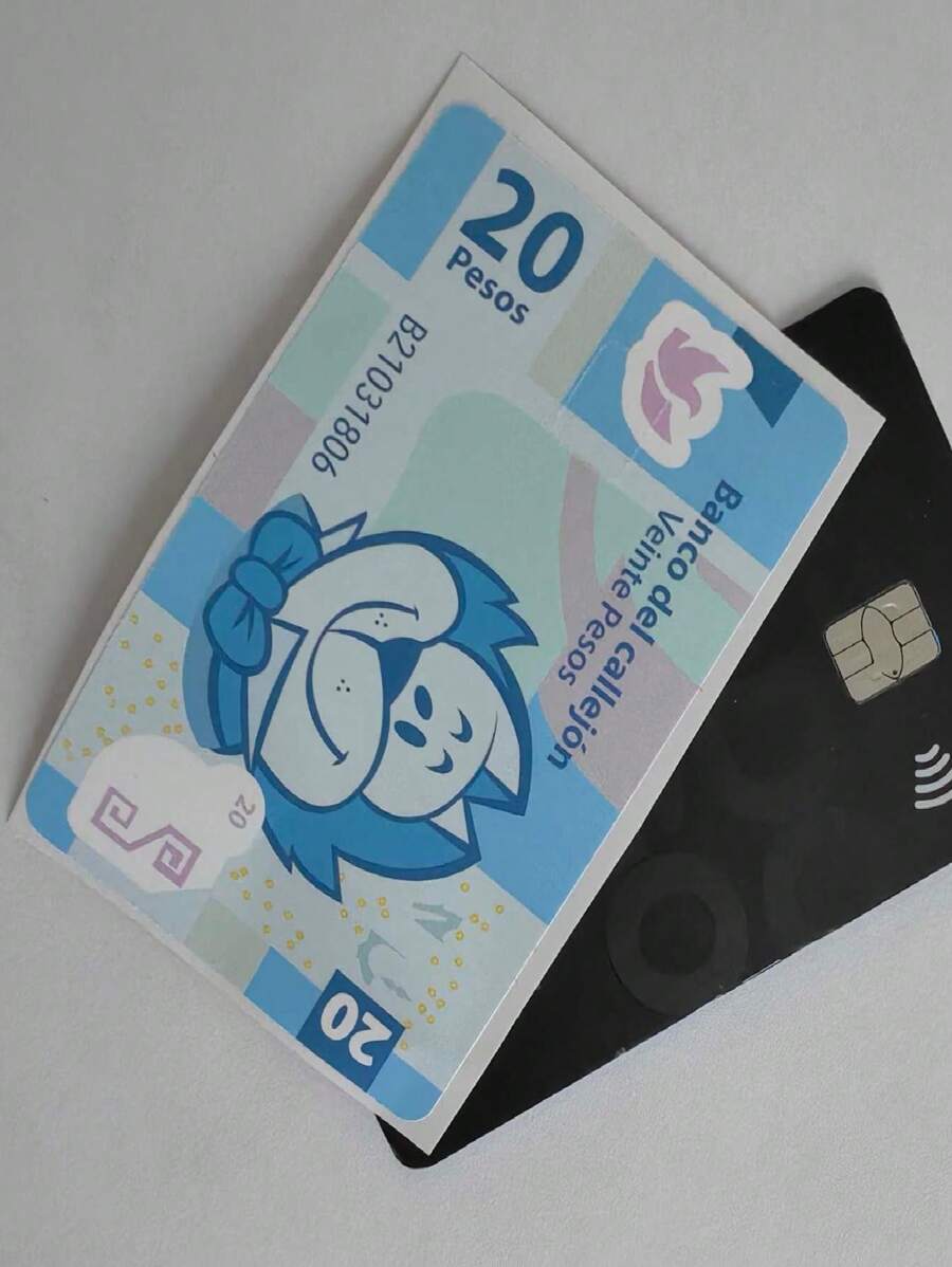 Sticker Para Tarjetabillete de benito bodoque 20 pesos para Debito, credito o transporte - Negro - Ver 1