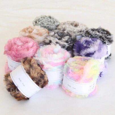 1pc, 50g/Roll Imitation Mink Wool Fancy Yarn Soft And Comfortable Yarn DIY Crochet Knitting Yarn For Crocheting And Knitting Clothes, Hats, Scarves And More (Please Note That The Yarn Does Not Contain A White Card On It. We Shipped It Without The White Packaging)