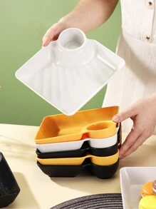 Juego de 4/5 platos de plástico para salsa de inmersión para raviolis, cocina, regalo de Navidad