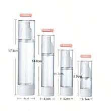 1pc Vacuum Press Bottle, 15ML/30ML/50ML/100ML, For Dispensing Lotion, Spray For Cosmetics, Skincare, Shower Gel, Shampoo And Perfume Travel Portable Empty Bottle