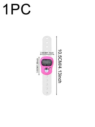 1 Pieza Contador De Cuenta De Dedo De Mano Electrónica Lcd De 5 Dígitos Reiniciable Con Pantalla Digital (rosa) Para Deportes, Entrenamiento