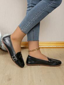 Giày Mẹ Nữ Phong Cách Mới Cho Mùa Thu Đông, Giày Bà Bầu Đế Mềm Thoải Mái, Giày Đế Bằng Chống Trơn Trượt, giày Y Tá Đa Năng Phong Cách Hàn Quốc - màu đen - Xem 6