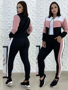 Women Two-piece Outfits - 乾枯玫瑰色 - 查看 2